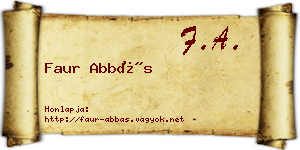 Faur Abbás névjegykártya